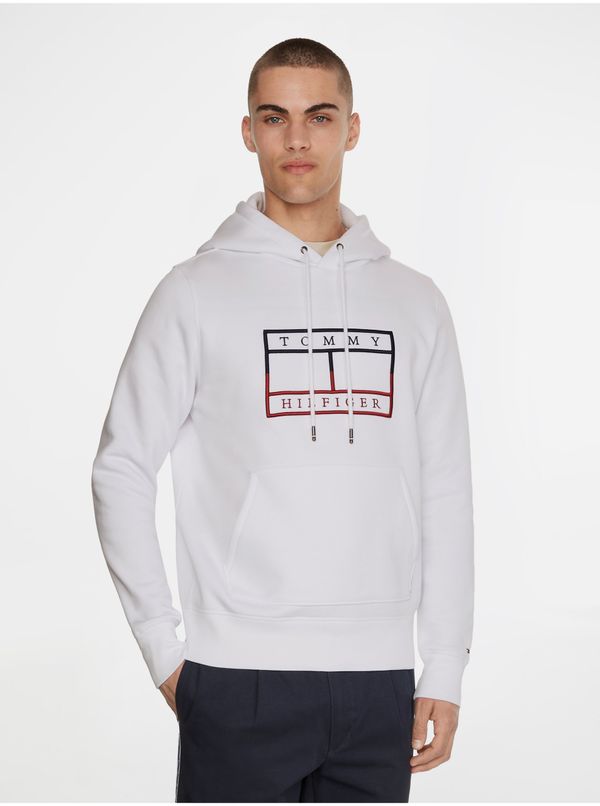 Tommy Hilfiger Tommy Hilfiger Sweatshirt - FLAG OUTLINE HOODY white