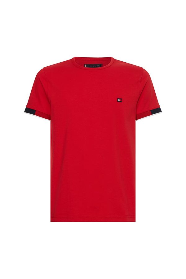 Tommy Hilfiger Tommy Hilfiger T-shirt - JACQUARD CUFF TEE red