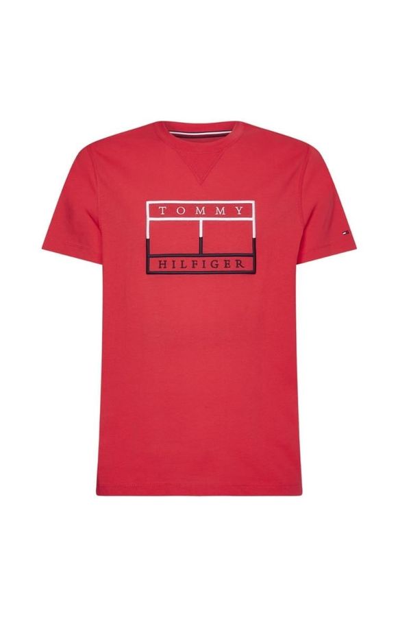 Tommy Hilfiger Tommy Hilfiger T-shirt - OUTLINE LINEAR FLAG TEE red
