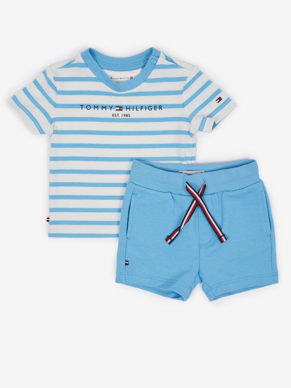 Tommy Hilfiger Tommy Hilfiger's striped t-shirt and shorts in blue and white