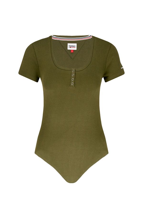 Tommy Hilfiger Tommy Jeans Bodysuit - TJW RIB HENLEY BODYSUIT green