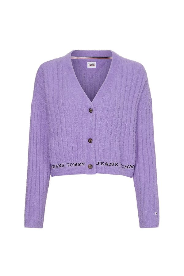 Tommy Hilfiger Tommy Jeans Cardigan - TJW CROP FURRY CARDIGAN purple