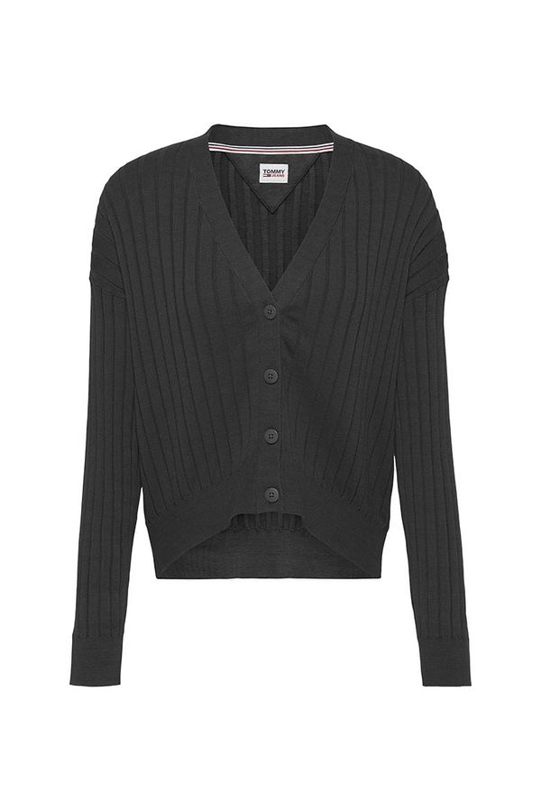 Tommy Hilfiger Tommy Jeans Cardigan - TJW ESSENTIAL RIB CARDIGAN black