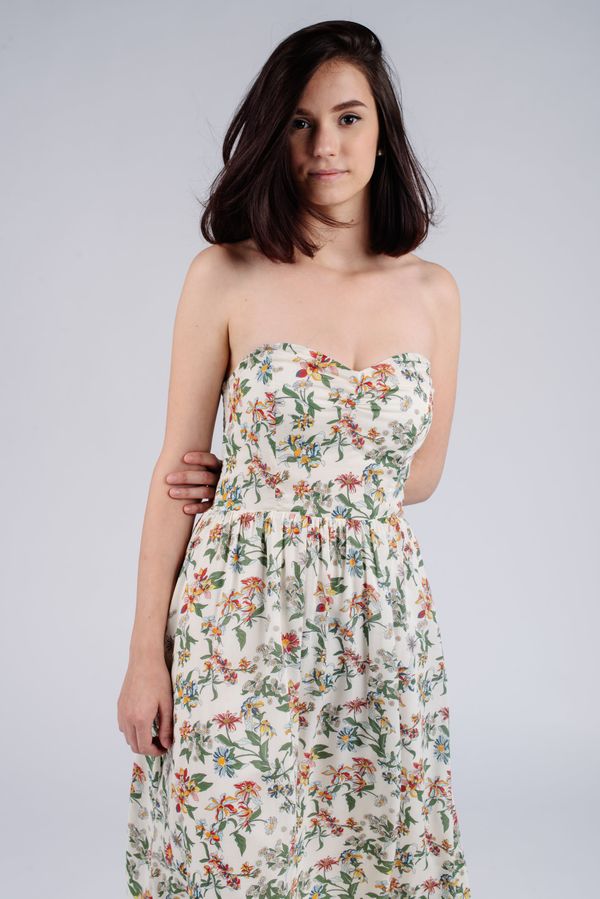 Tommy Hilfiger Jeans Tommy Jeans Dress - TJW HAWAII PRINT BANDEAU DRESS cream