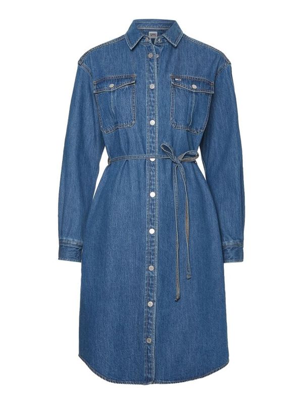 Tommy Hilfiger Tommy Jeans Dress - TJW L/S BELTED DENIM DRESS blue