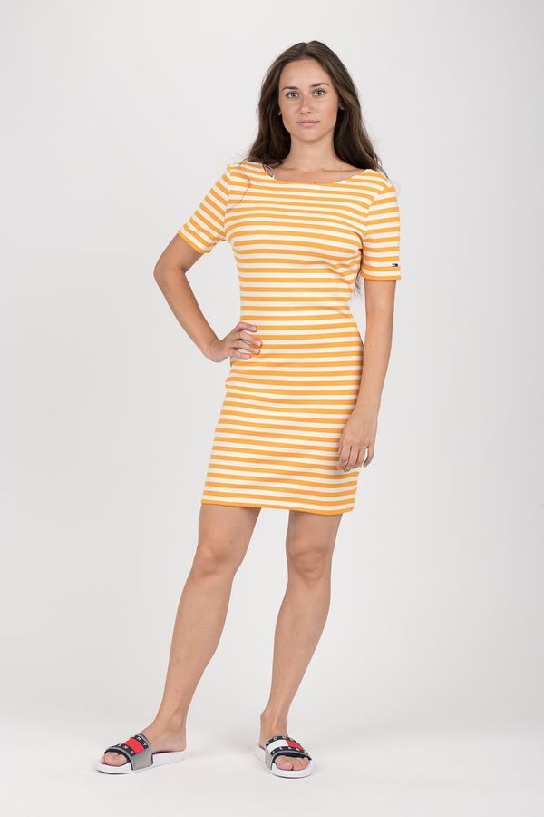 Tommy Hilfiger Tommy Jeans Dress - TJW TOMMY CLASSICS BODYCON DRESS yellow-white