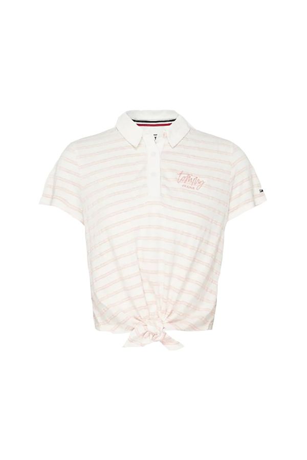 Tommy Hilfiger Tommy Jeans Polo shirt - TJW SUMMER FRONT TIE POLO white