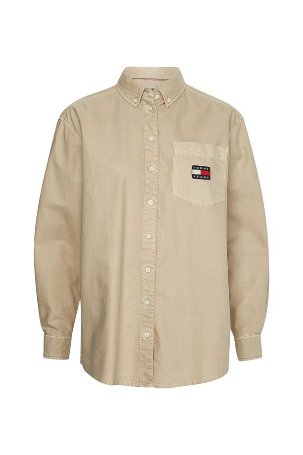 Tommy Hilfiger Jeans Tommy Jeans Shirt - TJW BADGE BOYFRIEND SHIRT beige