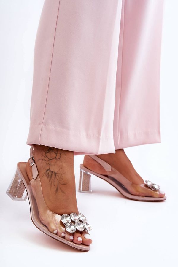 Kesi Transparent sandals with heels pink SBarski
