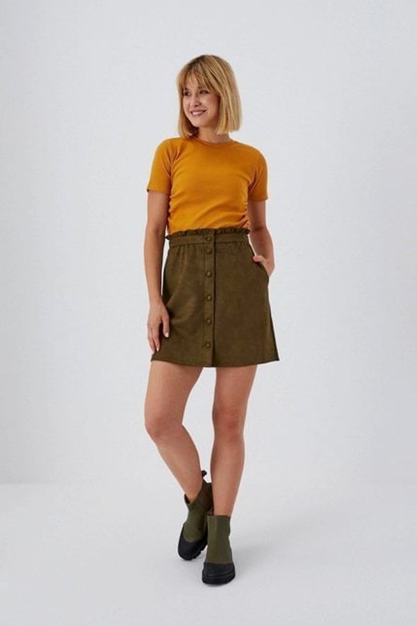 Moodo Trapezoidal skirt made of imitation suede