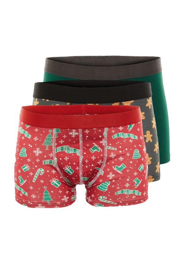 Trendyol Trendyol 3-Pack Multicolored Patterned-Plain Mix Boxer