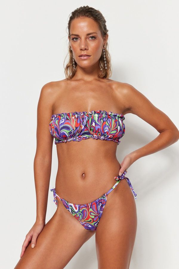 Trendyol Trendyol Abstract Patterned Tunnel Regular Leg Bikini Bottom