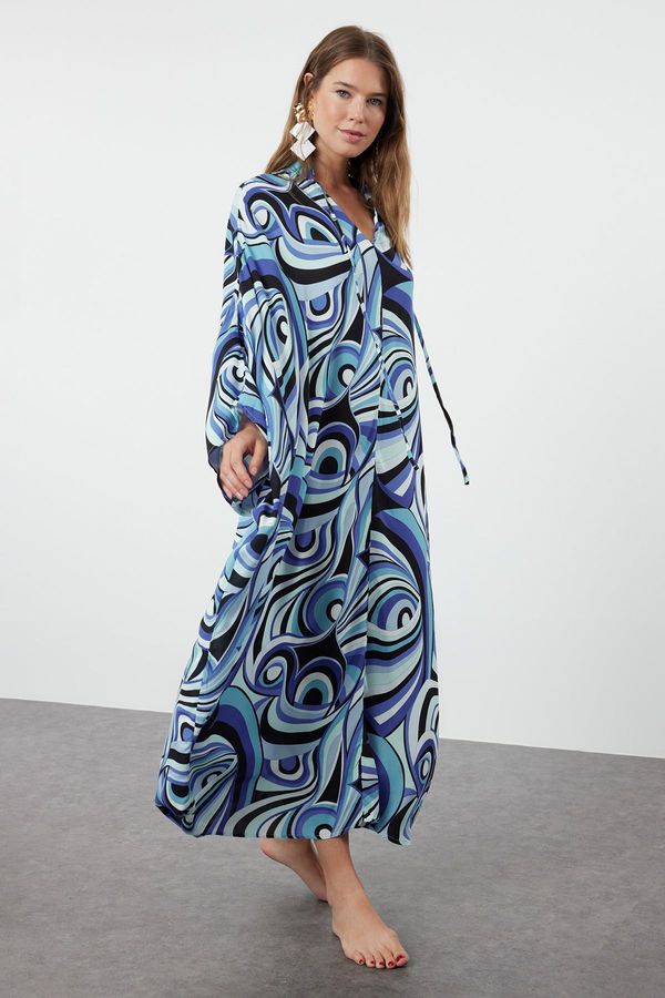 Trendyol Trendyol Abstract Patterned Wide Fit Maxi Woven Beach Dress