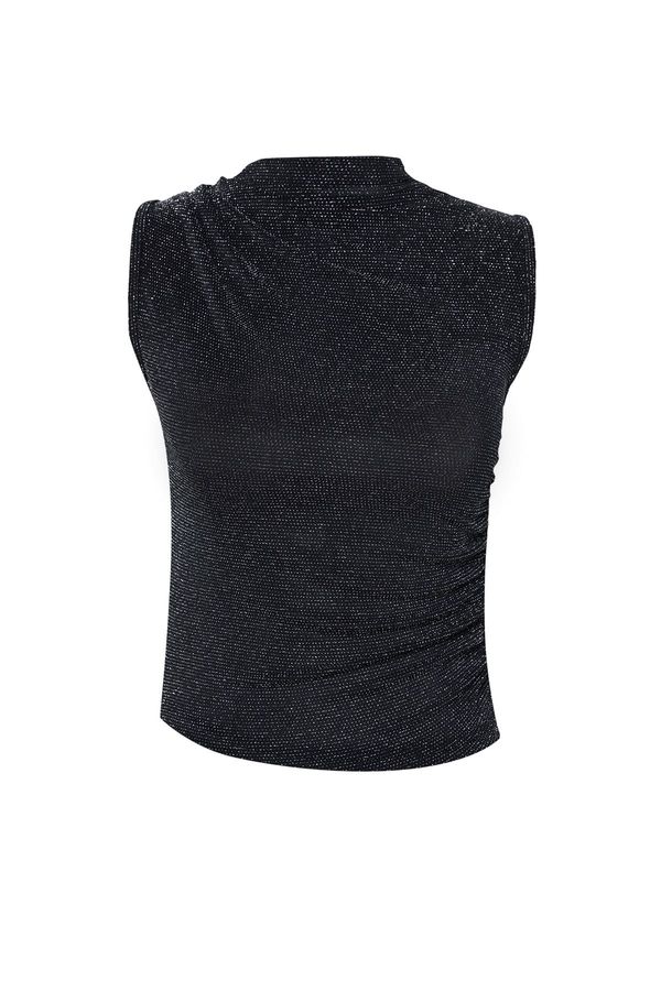 Trendyol Trendyol Anthracite Degaje Collar Knitted Blouse