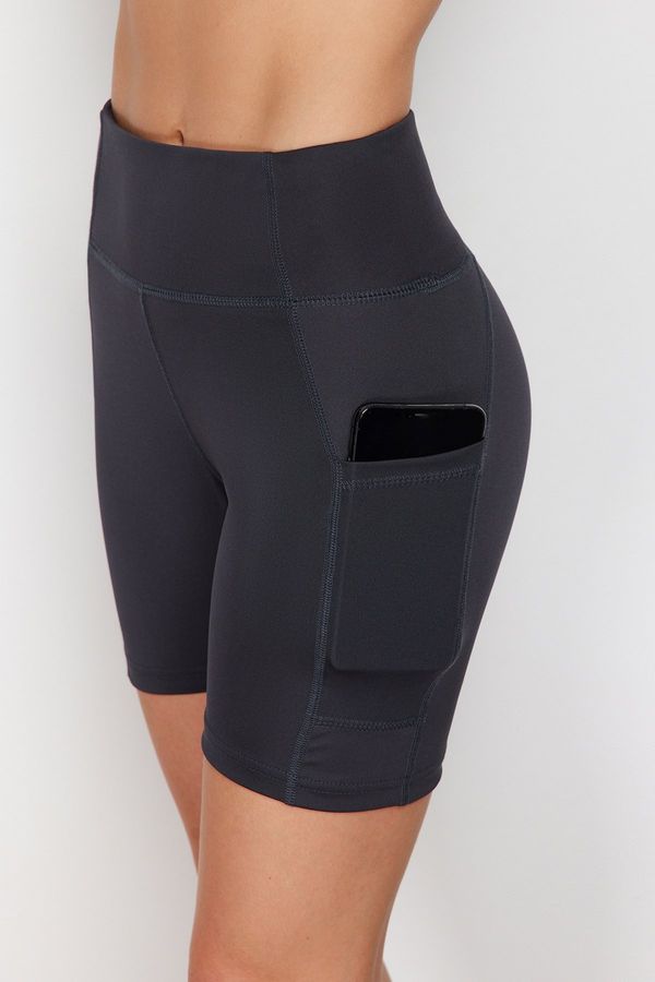 Trendyol Trendyol Anthracite Double Pocket Detailed Knitted Sports Shorts Leggings