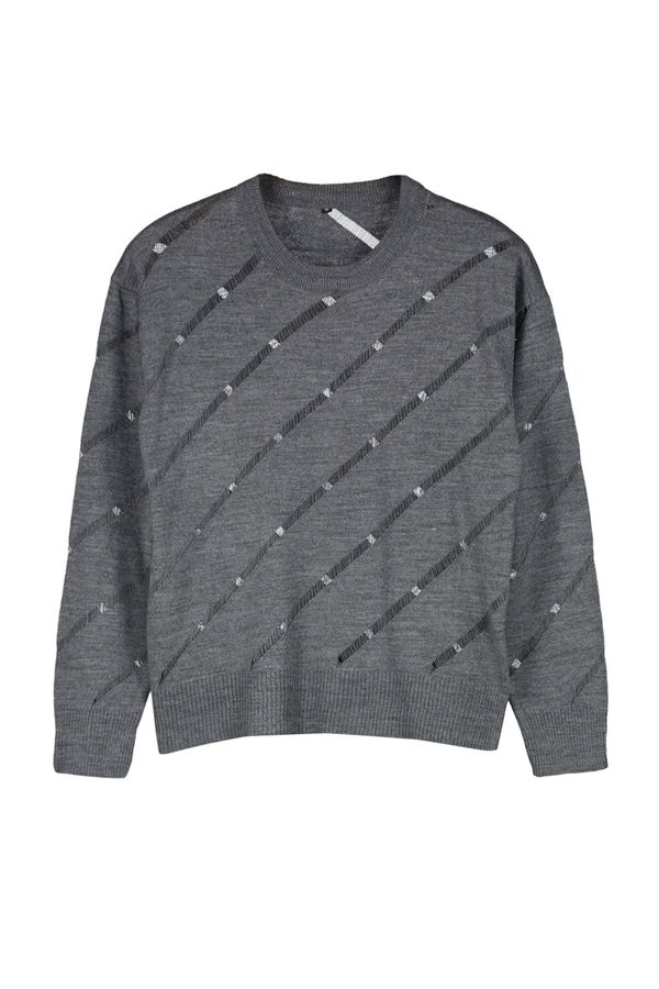 Trendyol Trendyol Anthracite Openwork/Hole Knitwear Sweater