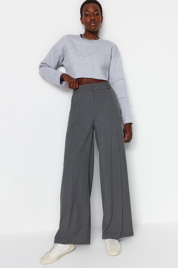 Trendyol Trendyol Anthracite Palazzo/Extra Wide Leg Woven Trousers