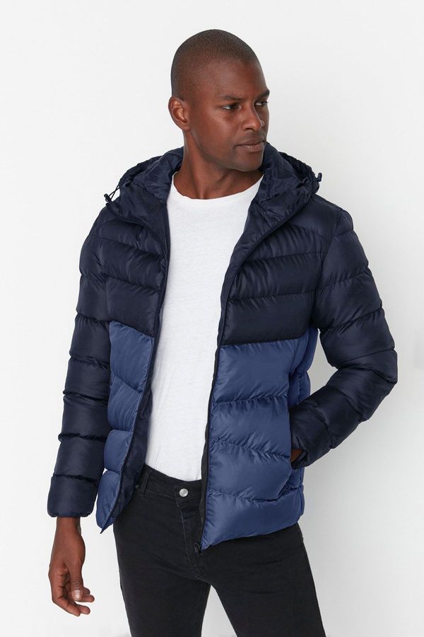 Trendyol Trendyol Anthracite Regular Fit Color Blocked Wind Resistant Puffer Winter Jacket