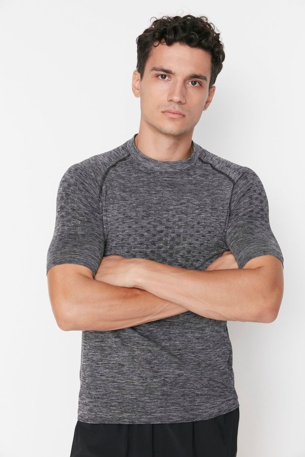 Trendyol Trendyol Anthracite Slim Crew Neck Seamless Sports T-Shirt