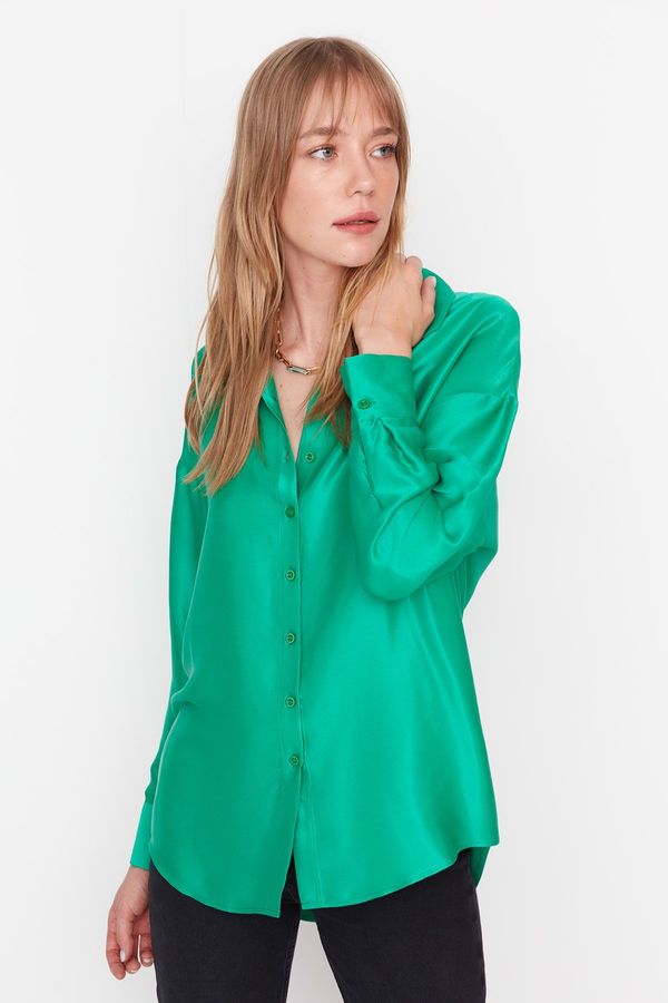 Trendyol Trendyol Basic Oversize Woven Satin Shirt