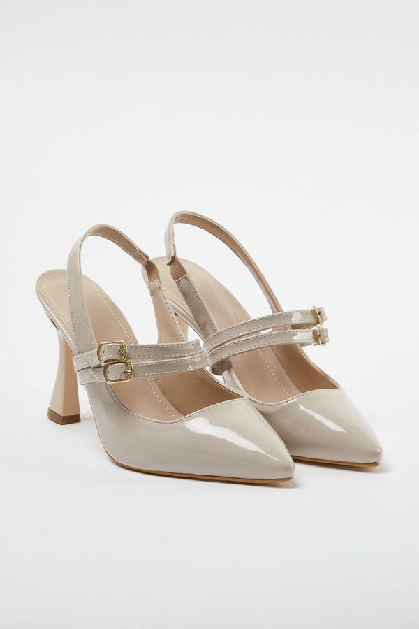 Trendyol Trendyol Beige Belted Buckle Detailed Women's Heeled Shoes