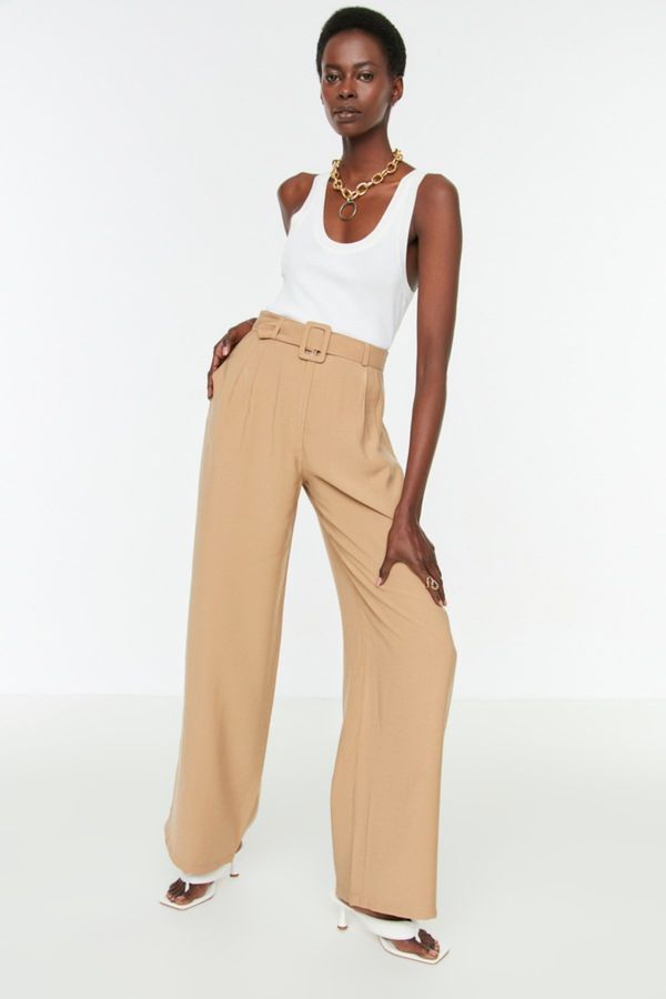 Trendyol Trendyol Beige Belted Trousers