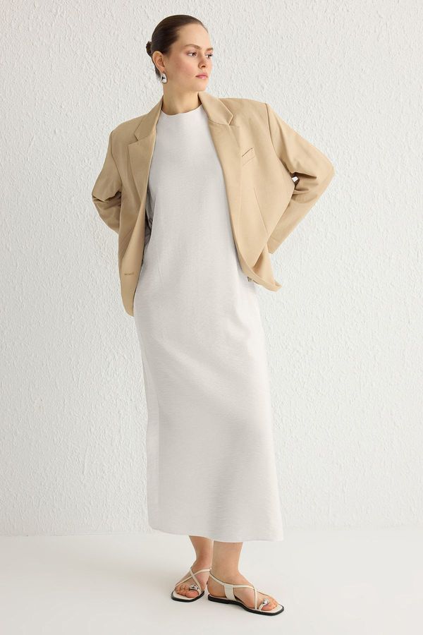 Trendyol Trendyol Beige Button Detail Woven Undershirt Dress