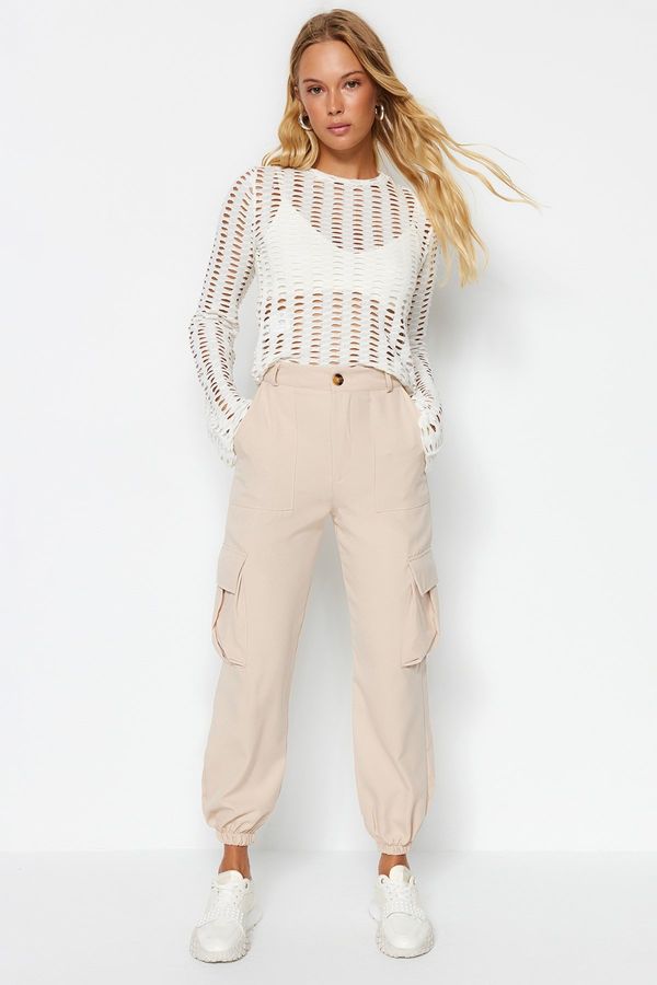 Trendyol Trendyol Beige Cargo Pocket Woven Fabric Pants