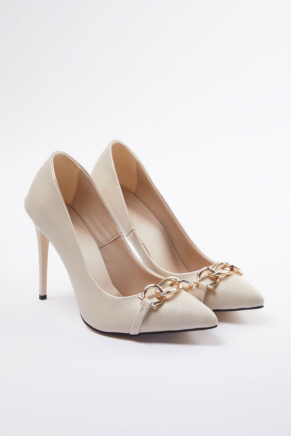 Trendyol Trendyol Beige Chained Women's Classic Stiletto Heel Shoes