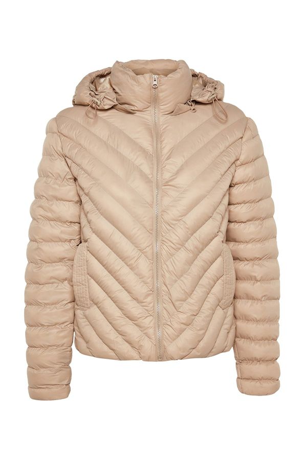 Trendyol Trendyol Beige Fitted Inflatable Jacket With A Hood