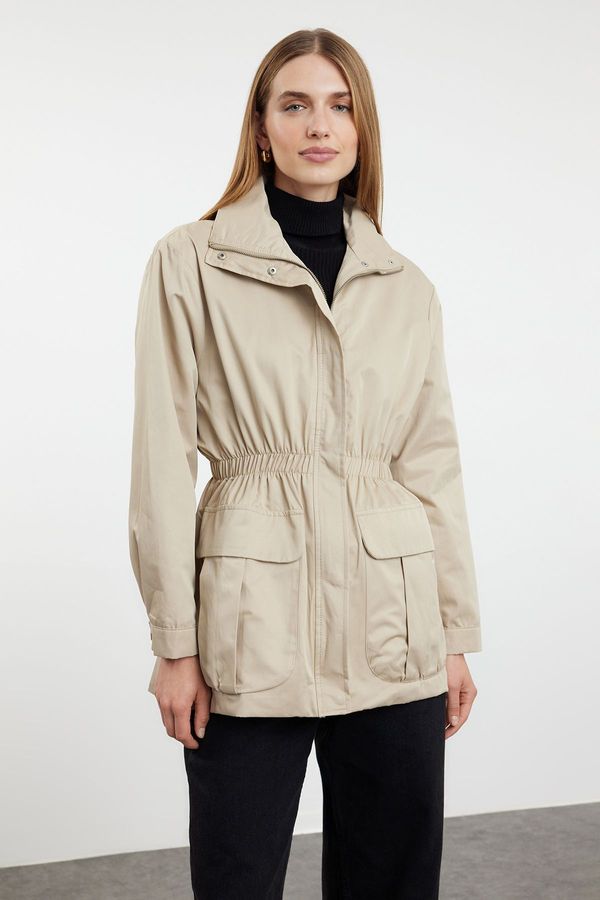 Trendyol Trendyol Beige Oversize Raincoat Windbreaker Coat
