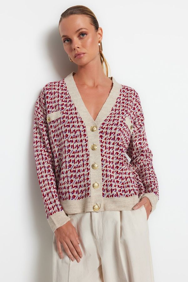 Trendyol Trendyol Beige Oversized Knitwear Cardigan