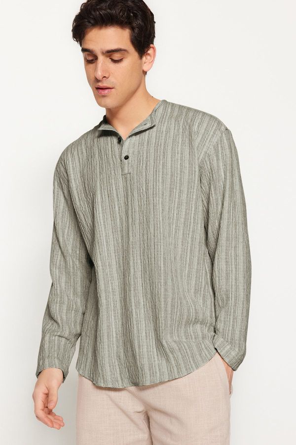 Trendyol Trendyol Beige Relaxed Fit Linen Shirt