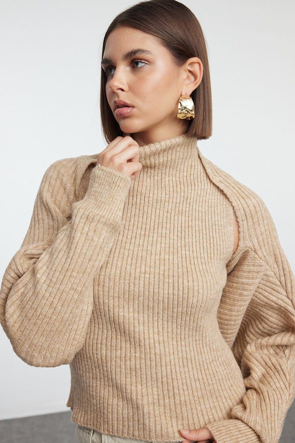 Trendyol Trendyol Beige Soft Texture Bolerous Knitwear Sweater