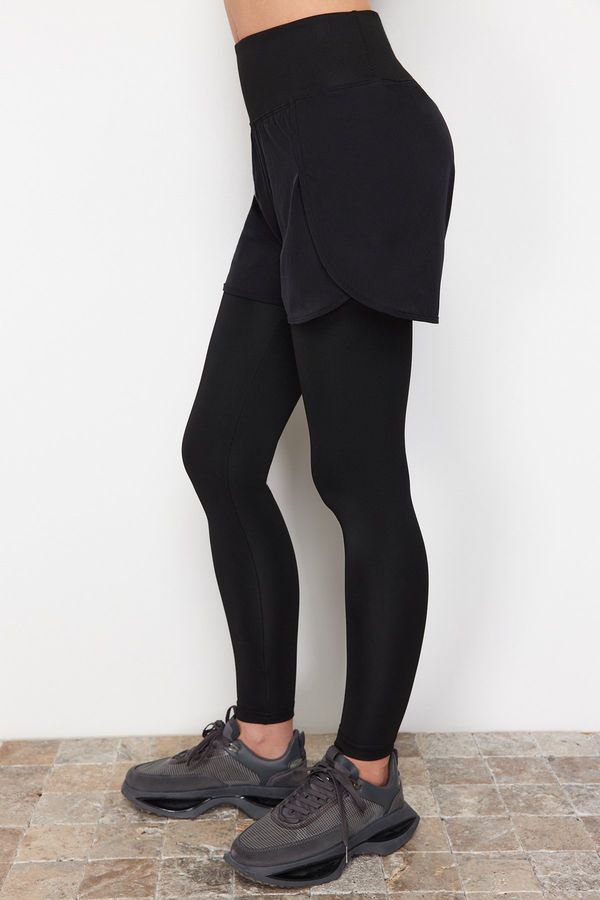 Trendyol Trendyol Black 2-Layer Shorts Detailed Full Length Knitted Sports Leggings