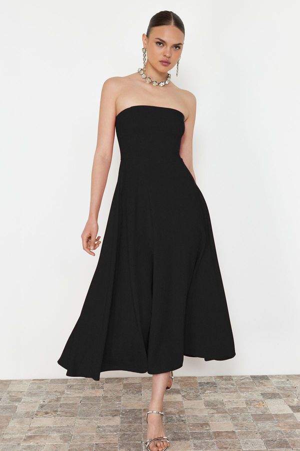 Trendyol Trendyol Black A-Cut Woven Elegant Evening Dress