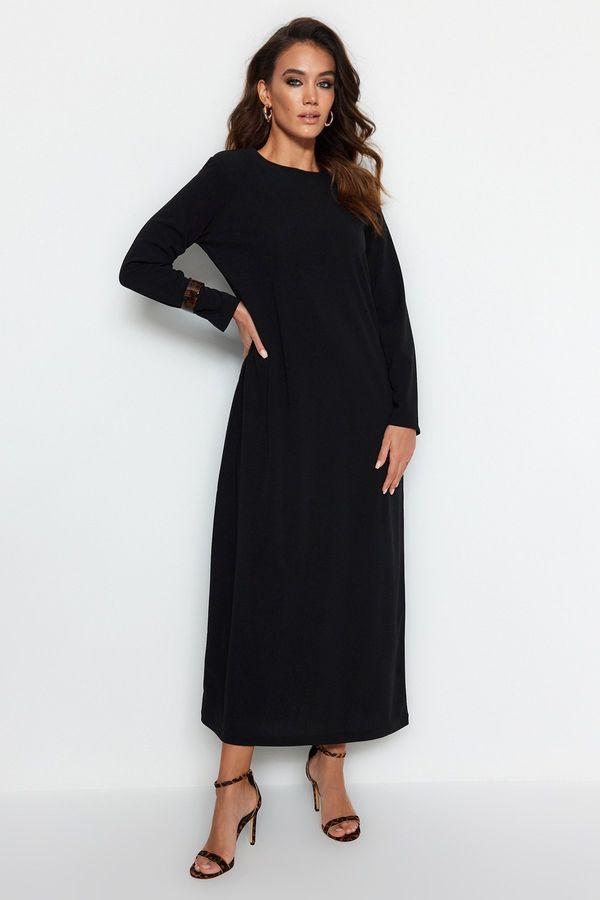 Trendyol Trendyol Black A-Line Scuba/Diver Crepe Knit Dress