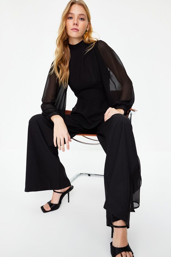 Trendyol Trendyol Black Aerobin Chiffon Woven Jumpsuit