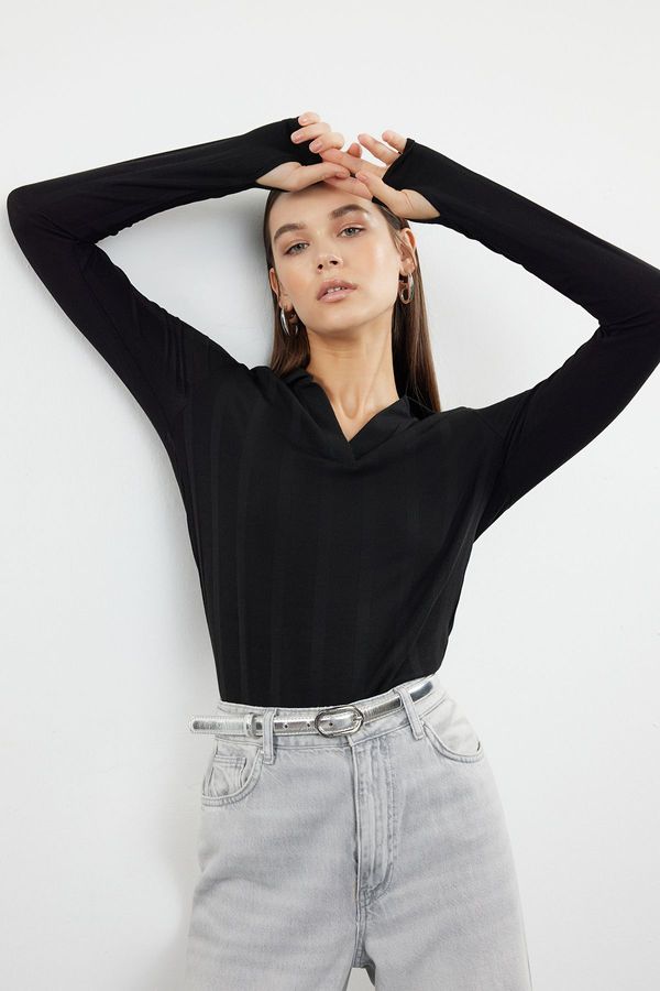 Trendyol Trendyol Black Basic Polo Neck Fine Knitwear Sweater