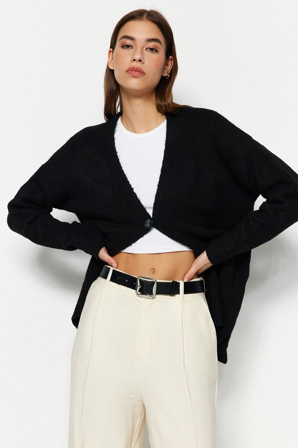 Trendyol Trendyol Black Basic Soft Textured Knitwear Cardigan