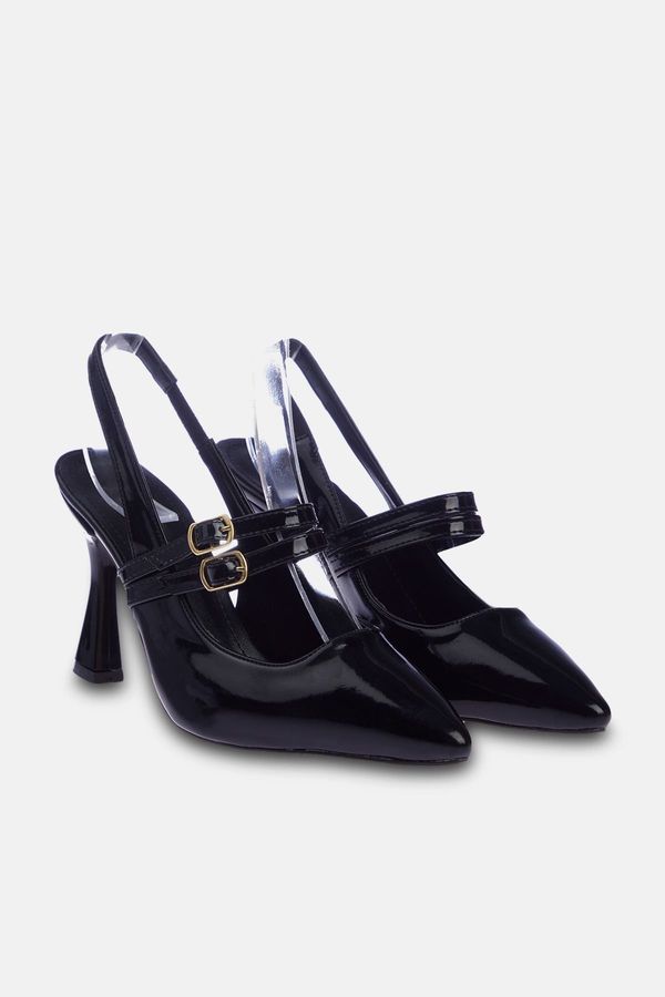 Trendyol Trendyol Black Belted Buckle Detailed Women's Heeled Shoes