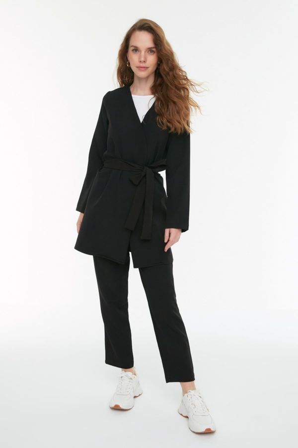 Trendyol Trendyol Black Belted Jacket-Pants Woven Suit