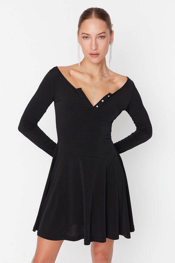 Trendyol Trendyol Black Collar Detailed Evening Dress