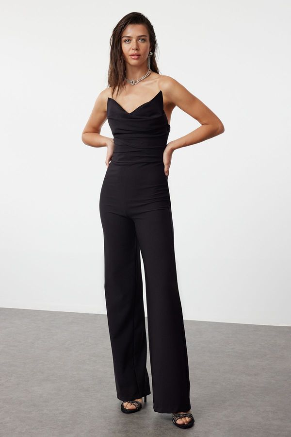 Trendyol Trendyol Black Collar Detailed Woven Jumpsuit