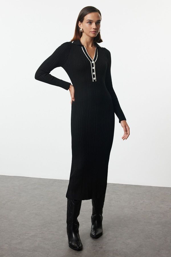 Trendyol Trendyol Black Color Block Knit Dress