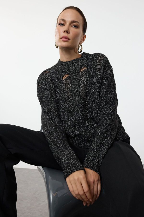 Trendyol Trendyol Black Cotton Hair Knit Sweater