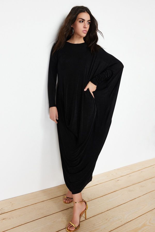 Trendyol Trendyol Black Elegant Knitted Kaftan Dress