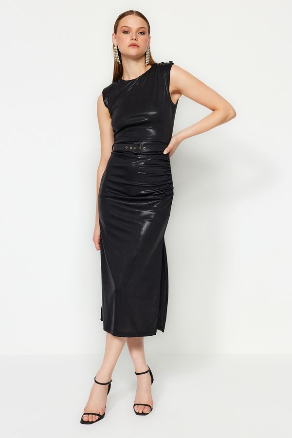 Trendyol Trendyol Black Fitted Shimmering Evening Dress