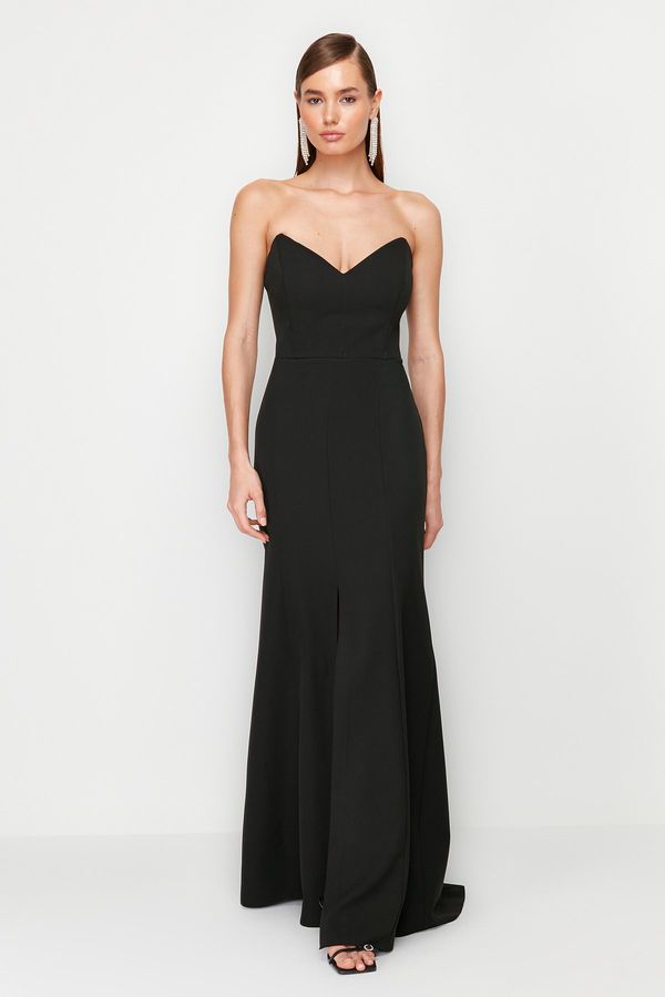 Trendyol Trendyol Black Fitted Woven Elegant Evening Dress