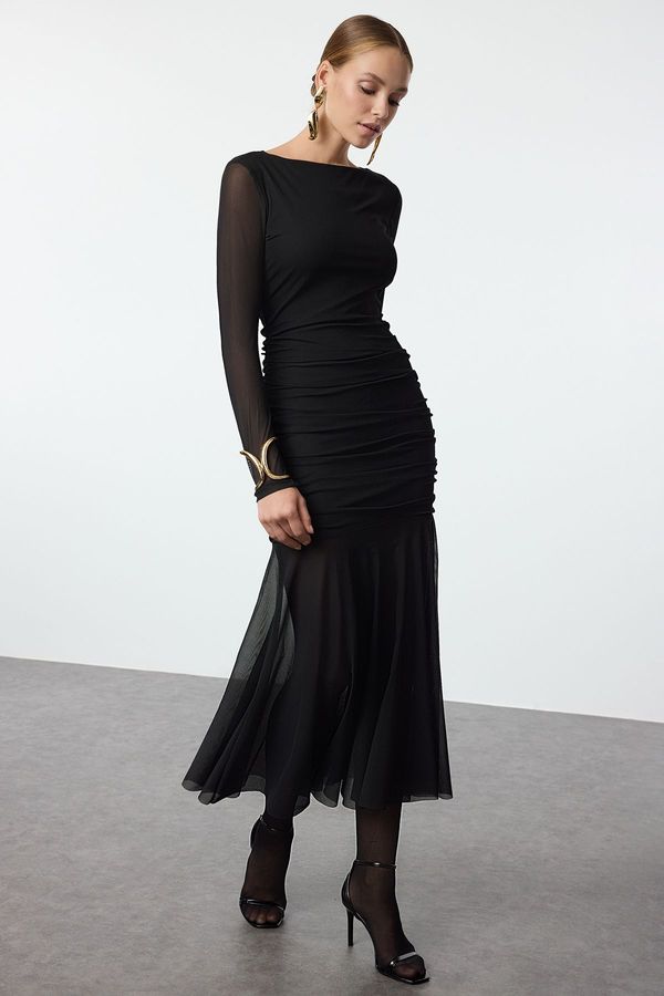 Trendyol Trendyol Black Form-fitting Tulle Dress